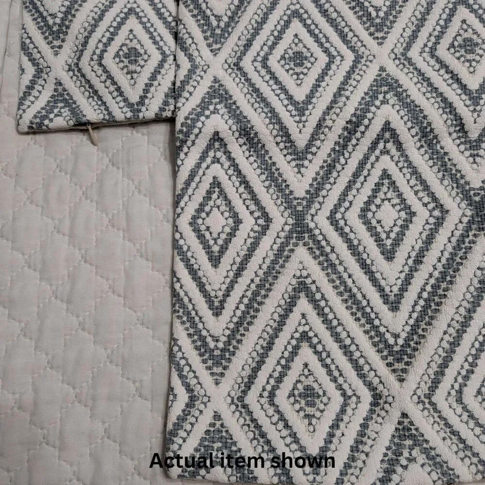 🔹 HPUK Geometric Blue Throw Pillow Covers 20x20 Set of 2 Boho Modern Textured - Picture 6 of 6